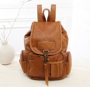Retro shoulder bag female new female bag fashion trend hook women's backpack student bag (Option: Light brown)