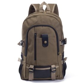 Men's Backpacks Canvas Backpack Student Bags (Color: Coffee)
